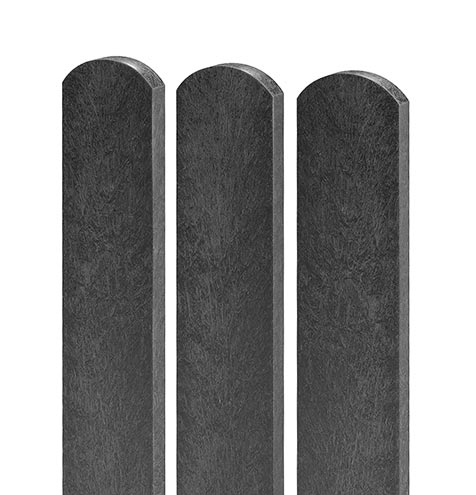 Zaunlatte 78x21mm, 1,2 m lang, mit halbrundem Kopf, schwarz