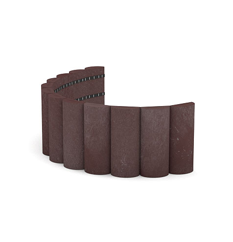 Palisade 19x3,5x101 cm, halbrund, braun