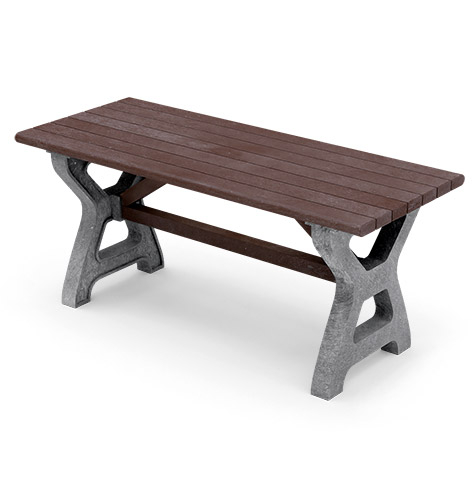 Bausatz Tisch Picknick, Beine - grau, Platten - braun