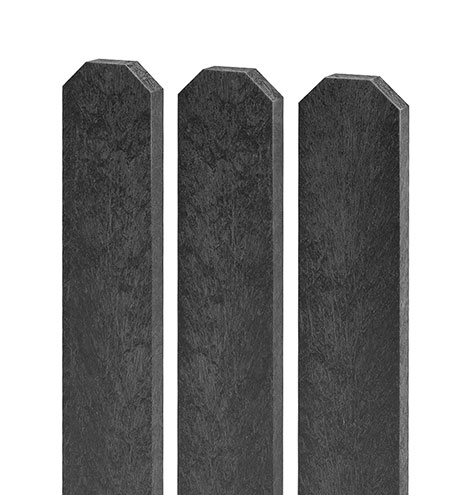Zaunlatte 78x21mm, 1,2 m lang, mit dreieckigem Kopf, schwarz