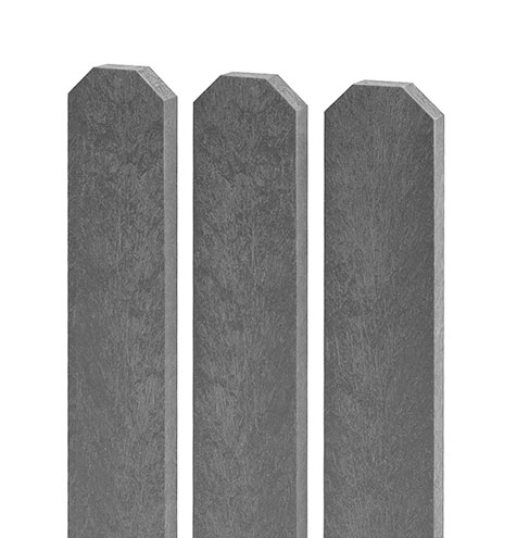 Zaunlatte 78x21mm, 1,2 m lang, mit dreieckigem Kopf, grau