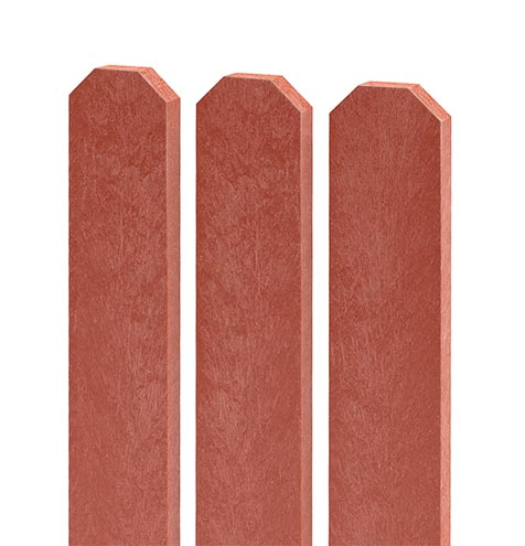 Zaunlatte 78x21, 1,0 m, mit dreieckigem Kopf, ziegelrot