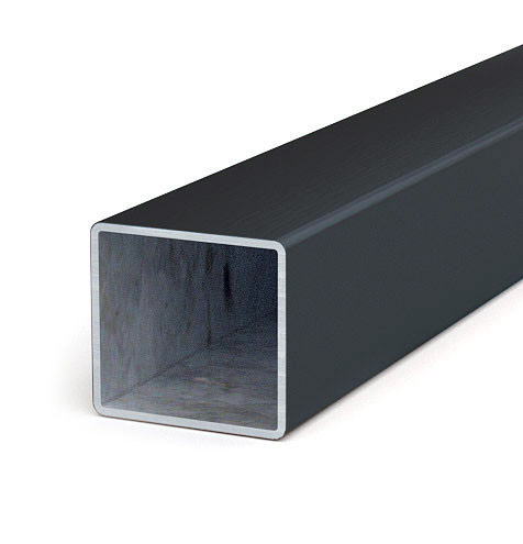 Zaunpfosten 60x60x2mm, Länge 2,0 m, verzinkt + Kunststoffmantel, schwarz